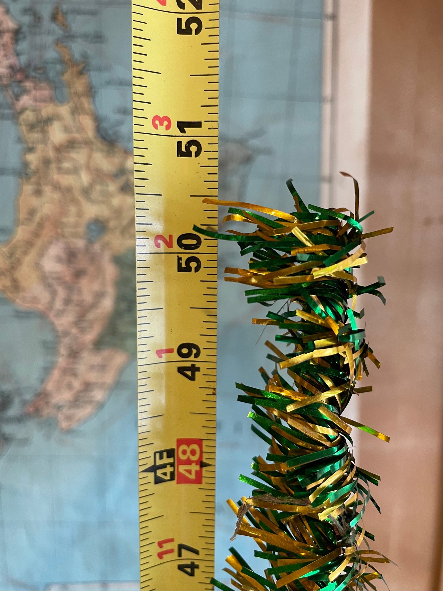 MCM vintage Christmas tree - gold and green retro xmas tree