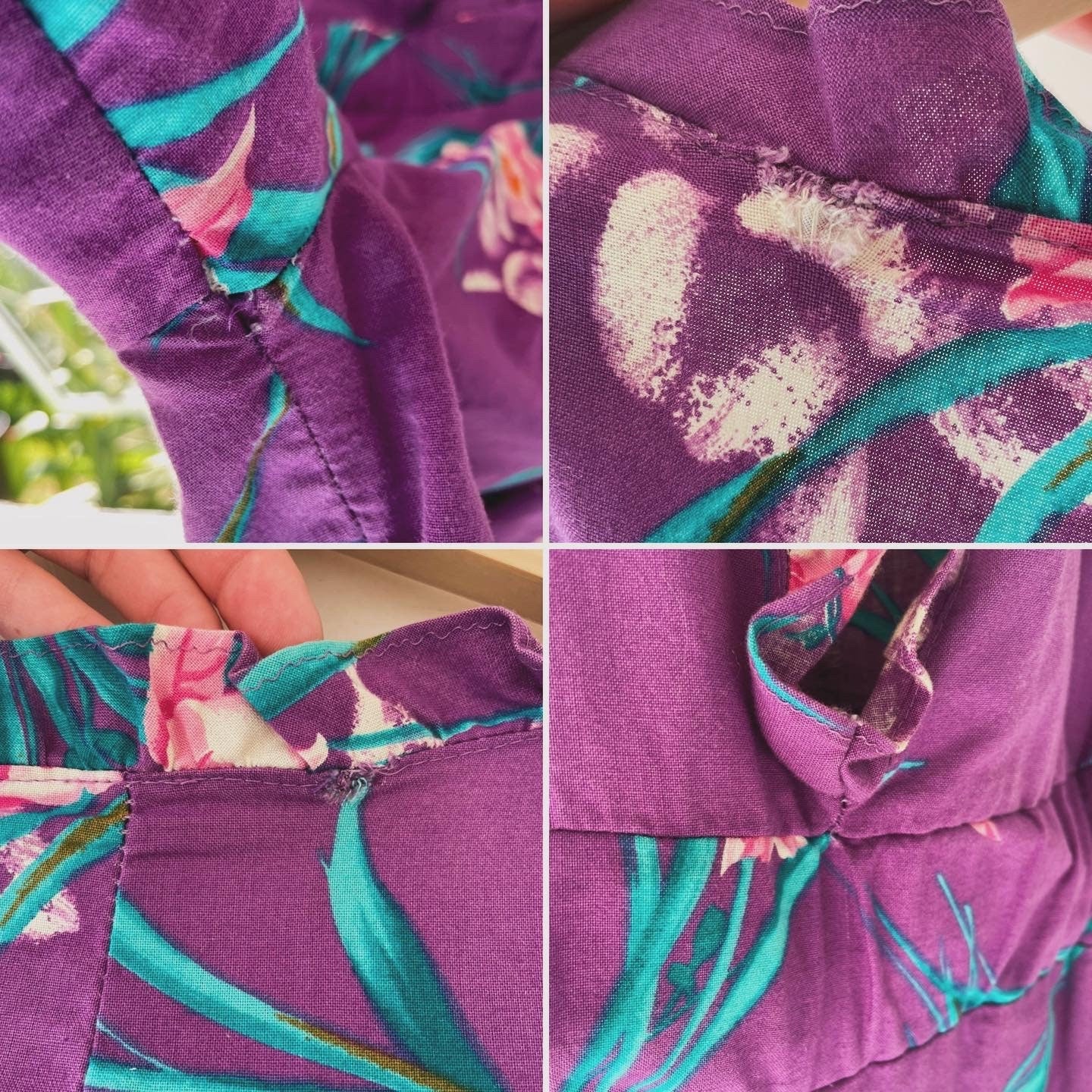 Vintage tropical print romper from New Zealand - 1980s jumpsuit