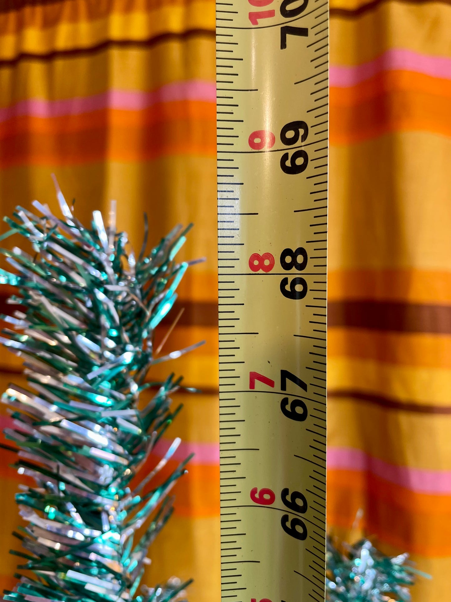 Sparkly silver and green vintage Christmas tree - 6 foot midcentury modern aluminum Xmas tree
