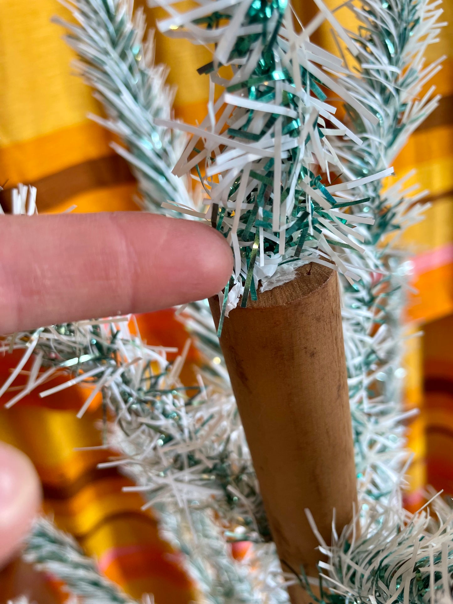 Merry & Bright - Sparkly green and silver vintage Christmas tree - 5 foot midcentury modern aluminum Xmas tree