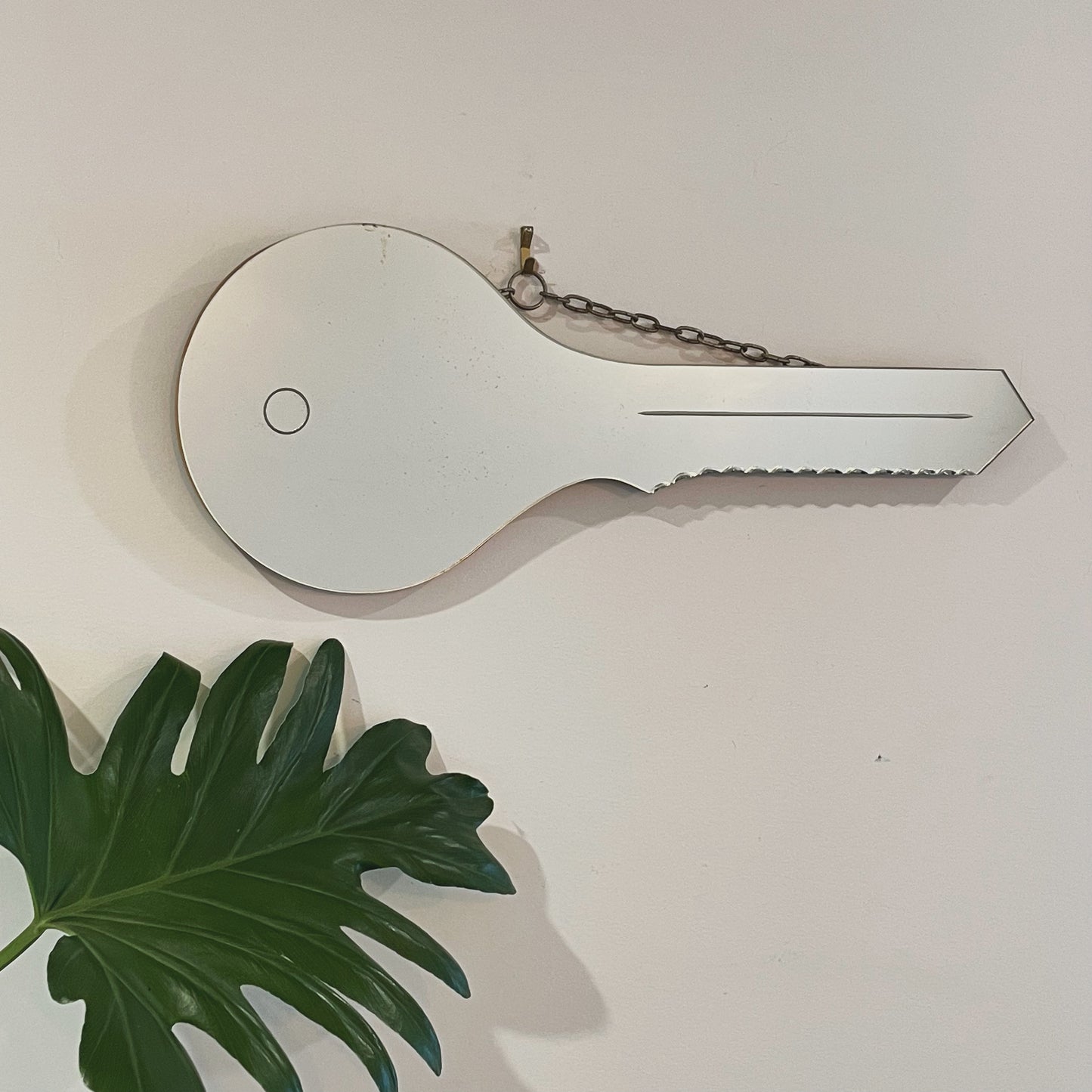 Key mirror - Midcentury modern mirror in key shape