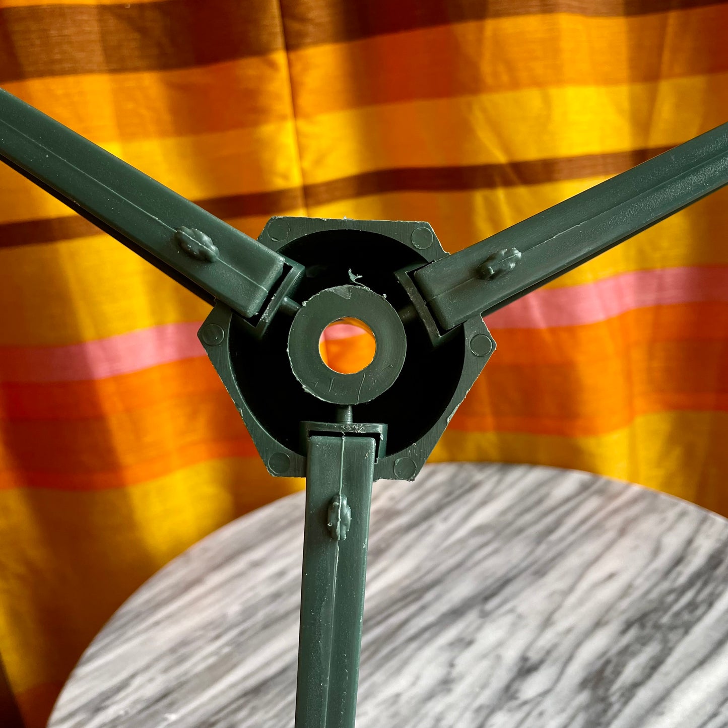 Vintage Christmas Tree Stand / green plastic collapsible Xmas tree