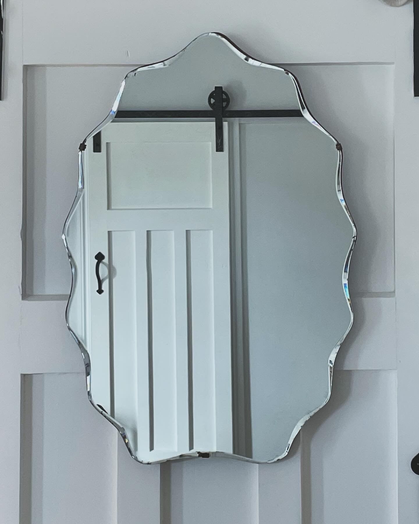 Wavy squiggle mirror - authentic art deco arched mirror