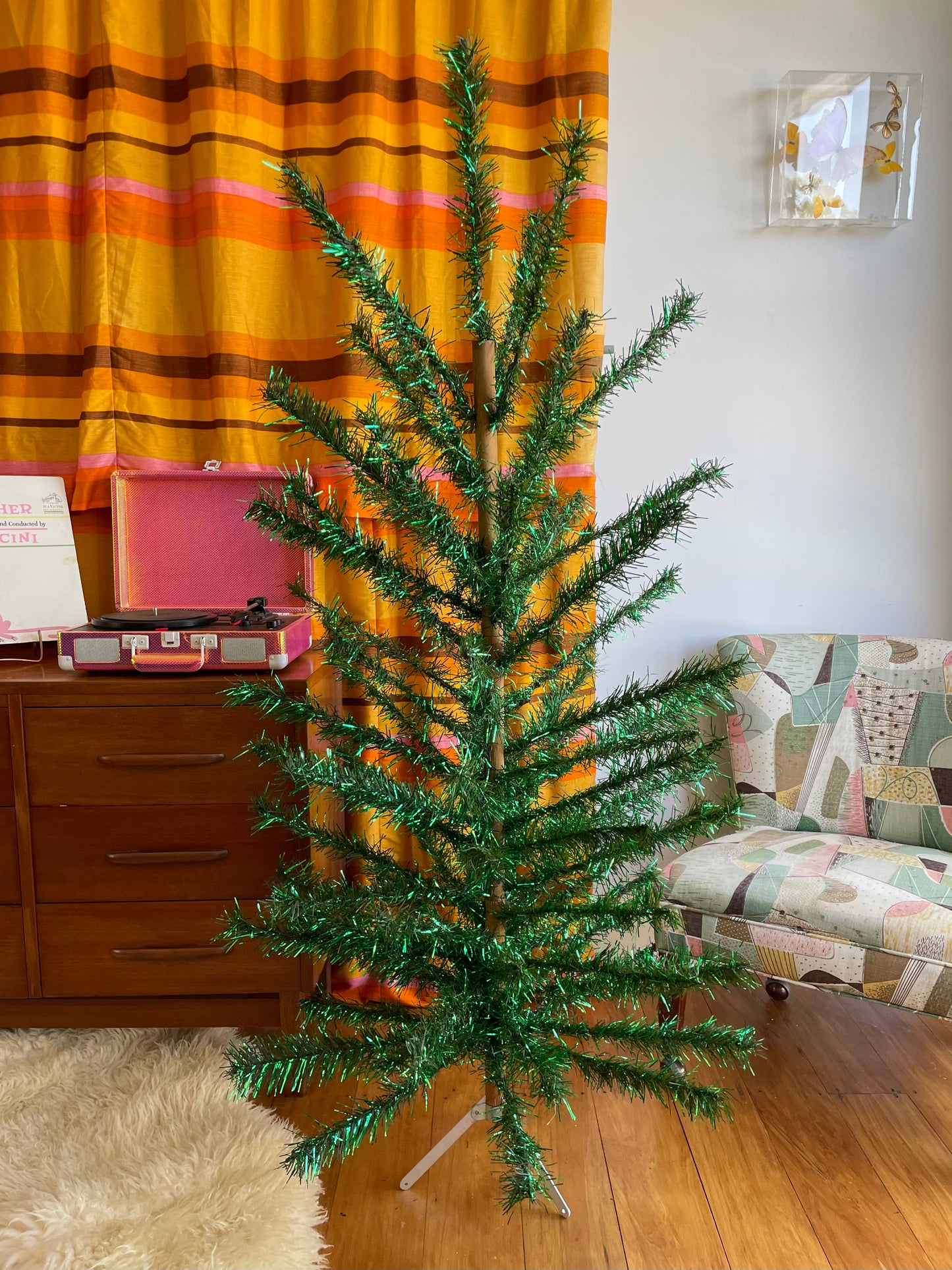 Christmas on the Bayou - retro MCM aluminum Christmas tree / tinsel xmas tree