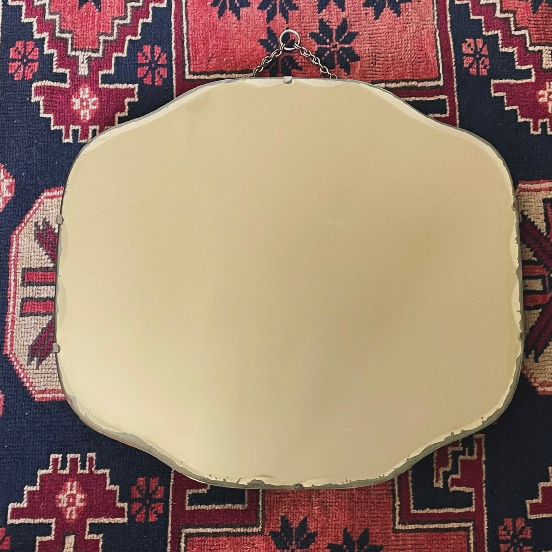 Wavy oval retro mirror - squiggle blob mirror