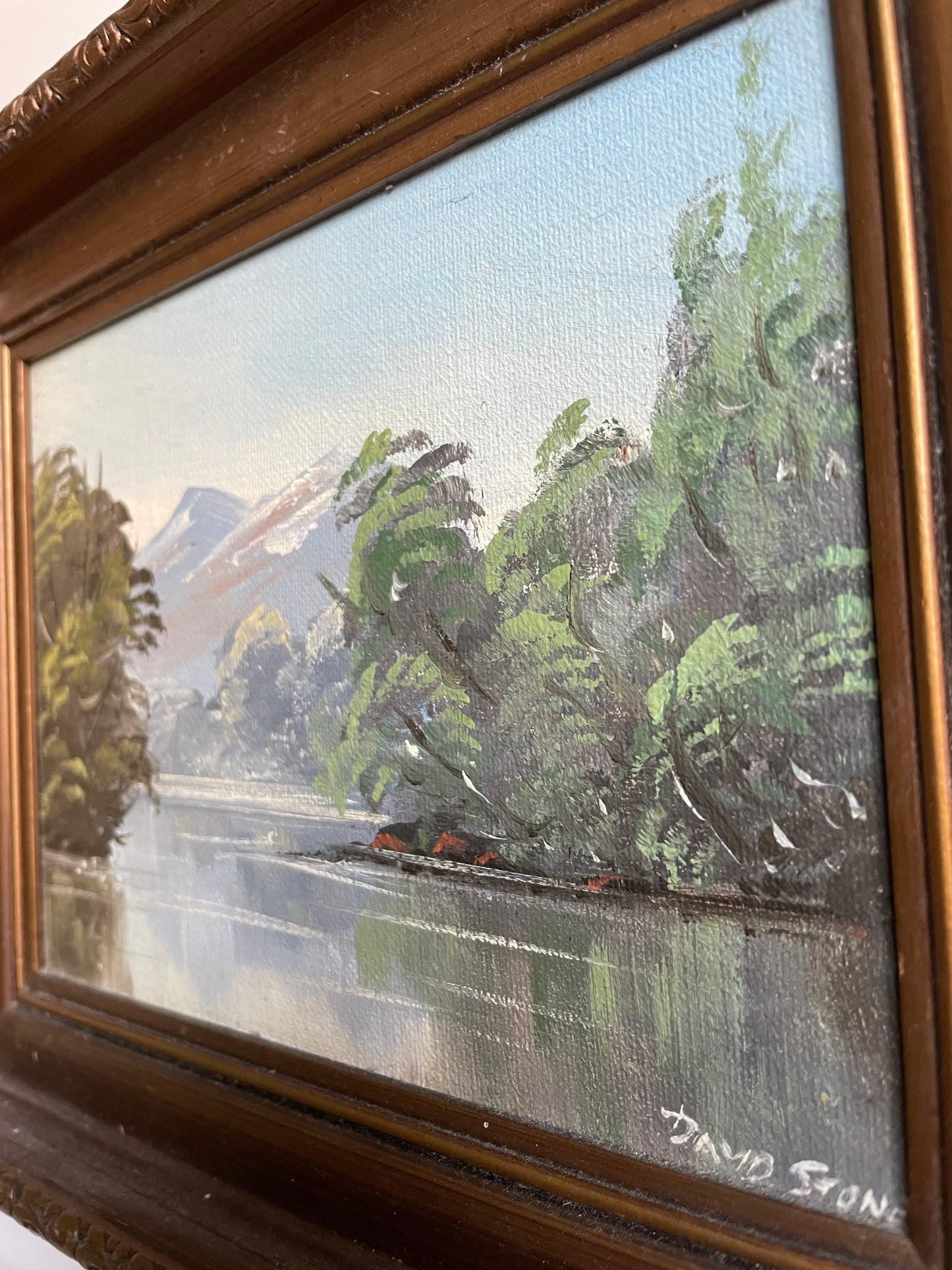 Original signed oil painting of Lake Moeraki in Haast, New Zealand