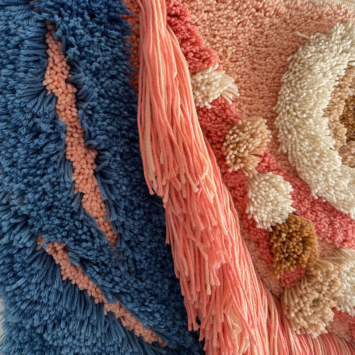 The Great Barrier Reef tapestry - vintage latch hook 3D macrame wall hanging