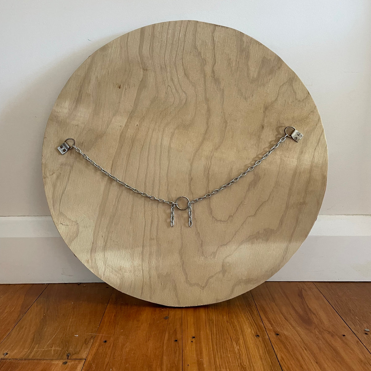 Large round frameless beveled mirror - art deco circle mirror