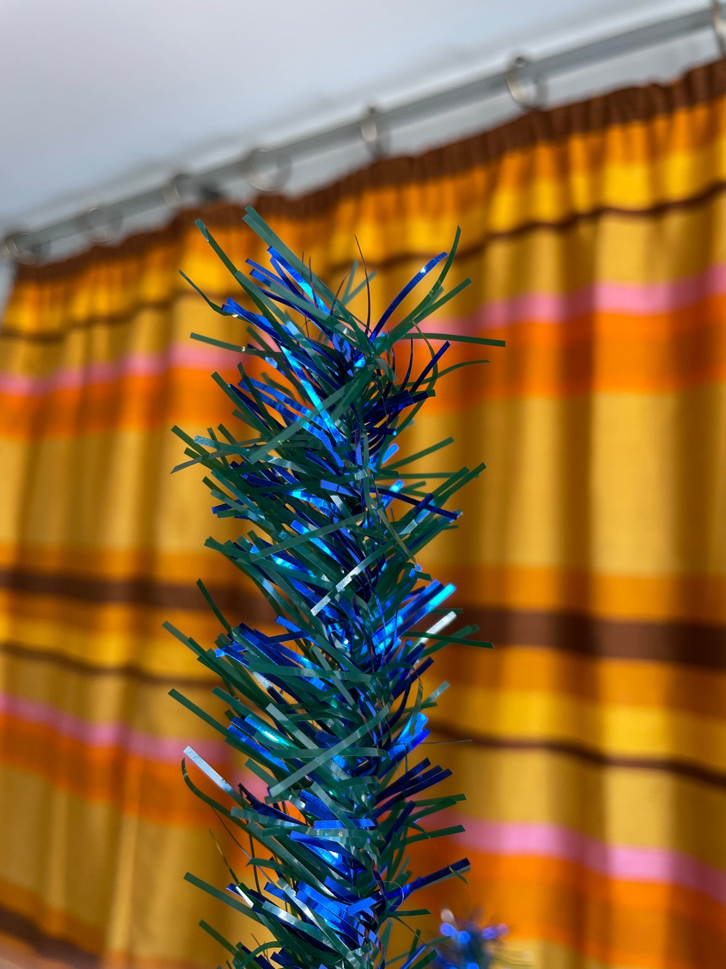 Sapphire Tree - vintage blue and green midcentury modern Christmas tree