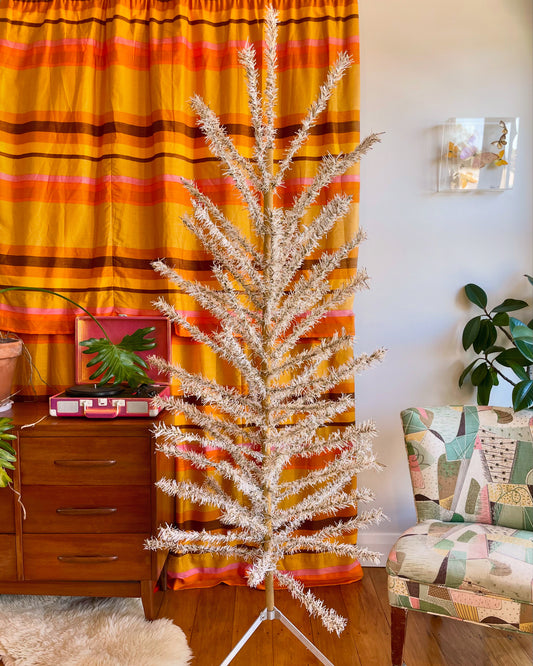 Beadhead - MCM 6 foot Vintage Christmas tree - retro aluminum tinsel xmas tree
