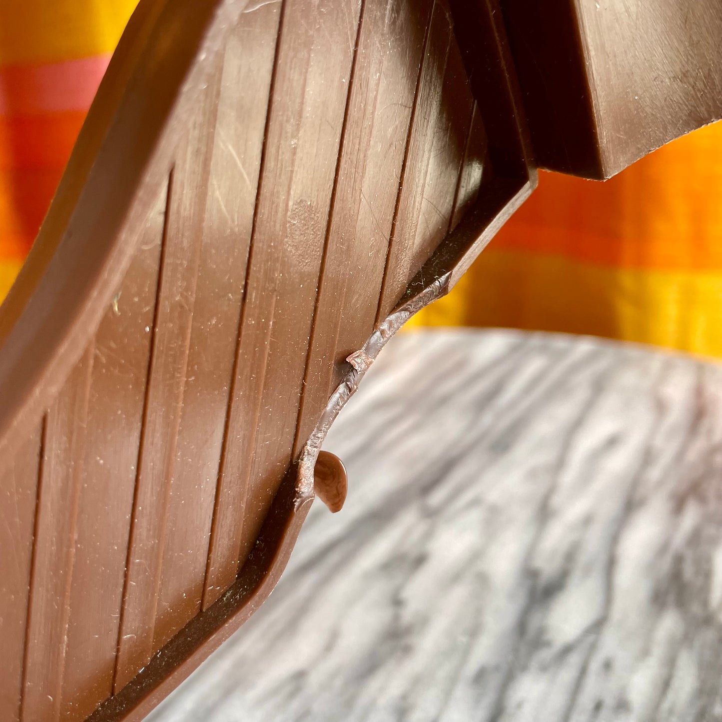 1970’s Christmas Tree Stand / brown plastic collapsible Xmas tree stand