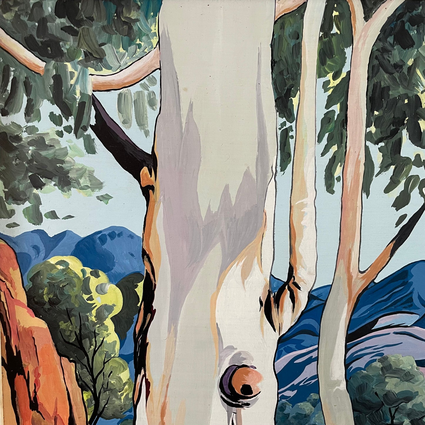 1974 Study of painting by Australia aboriginal artist Albert Namatjira