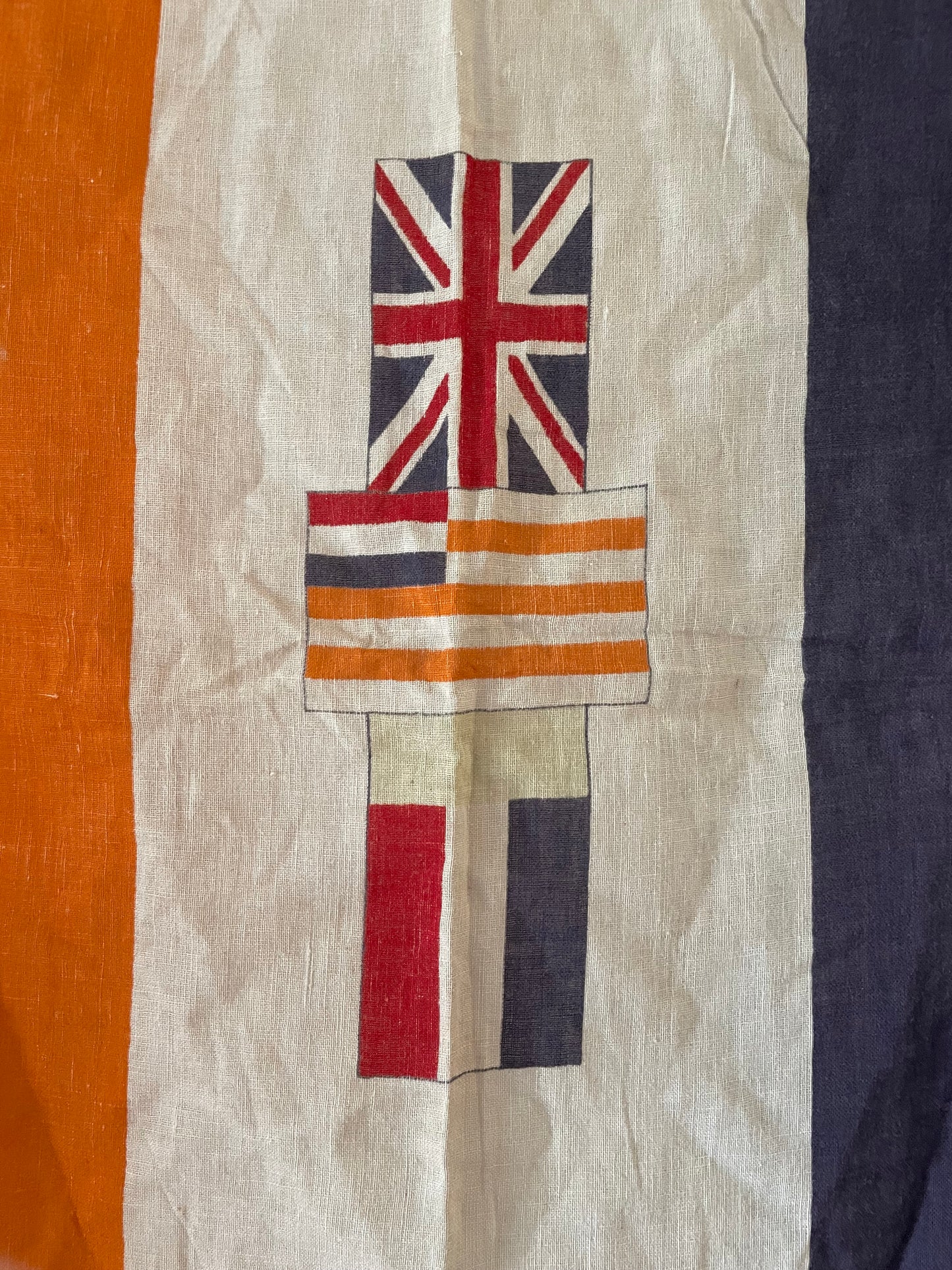 Vintage South African flag - antique printed cotton flag