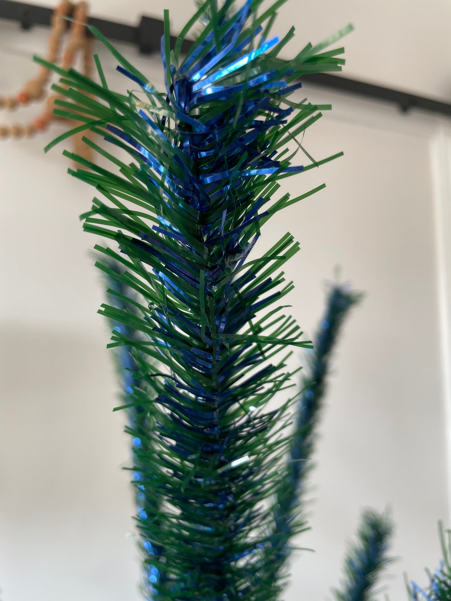 The Black Forest - vintage blue and green faux Christmas tree - midcentury modern Xmas tree