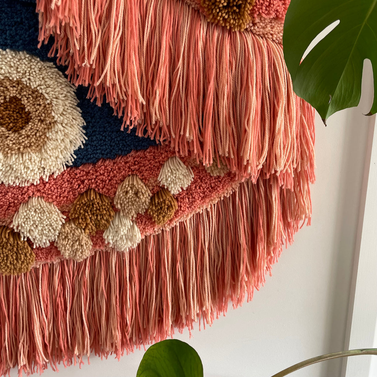 The Great Barrier Reef tapestry - vintage latch hook 3D macrame wall hanging