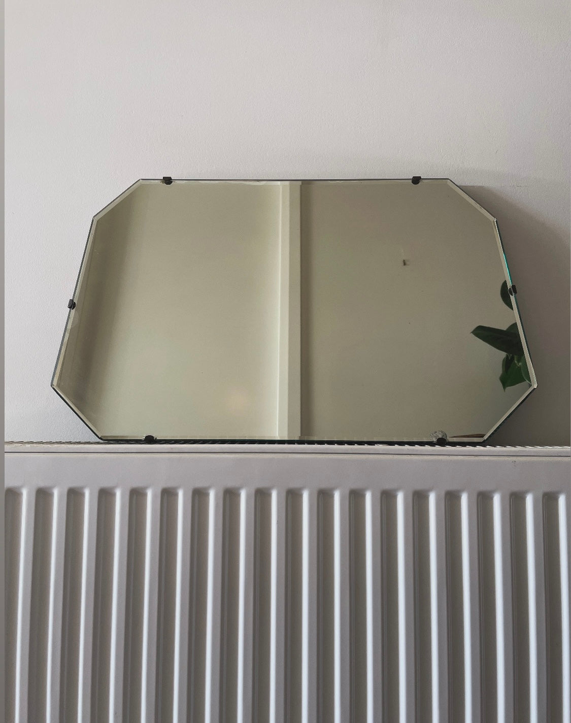 Vintage frameless mirror with beveled edges
