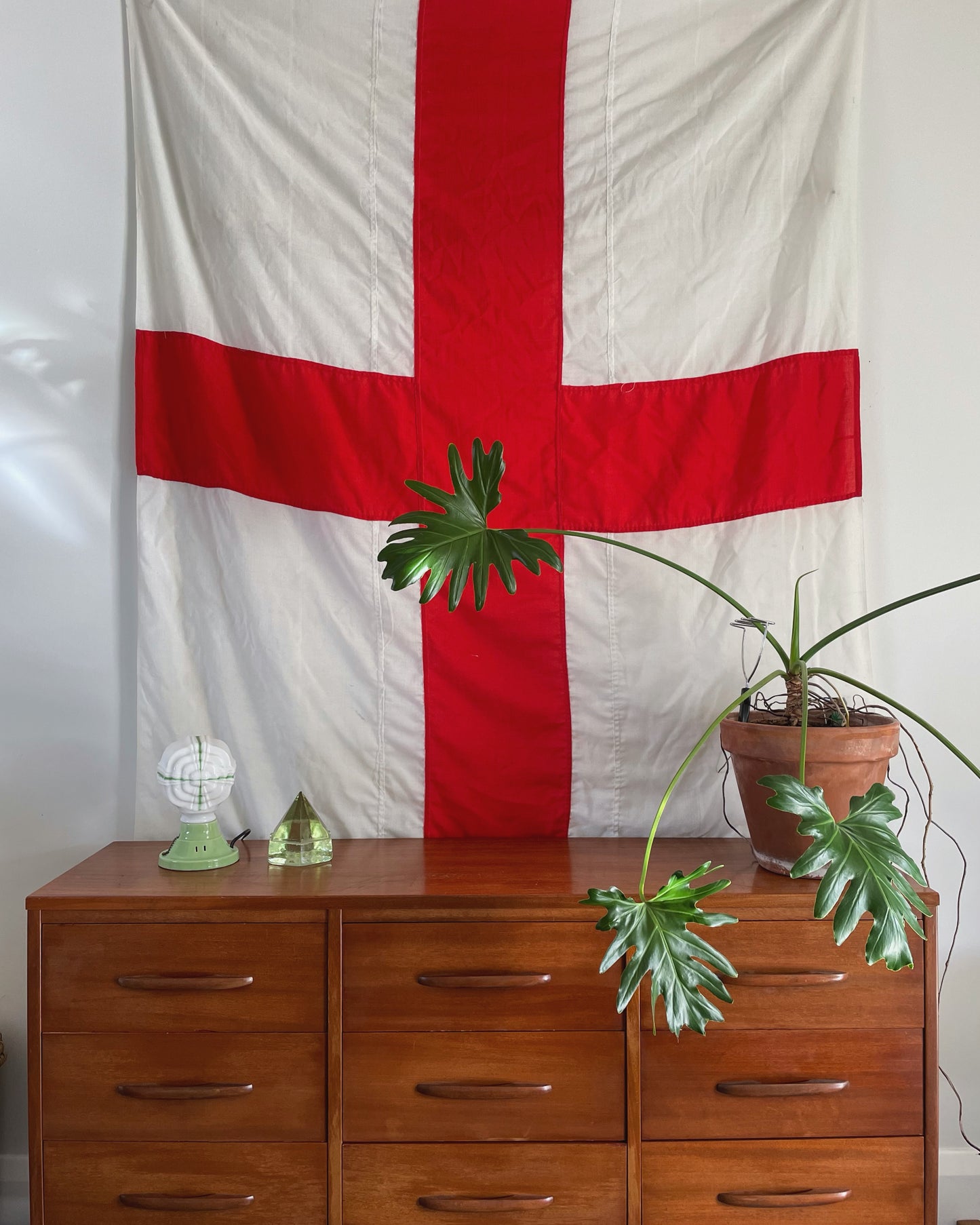 Vintage flag of England - old Saint Georg’s Cross flag - Guernsey flag