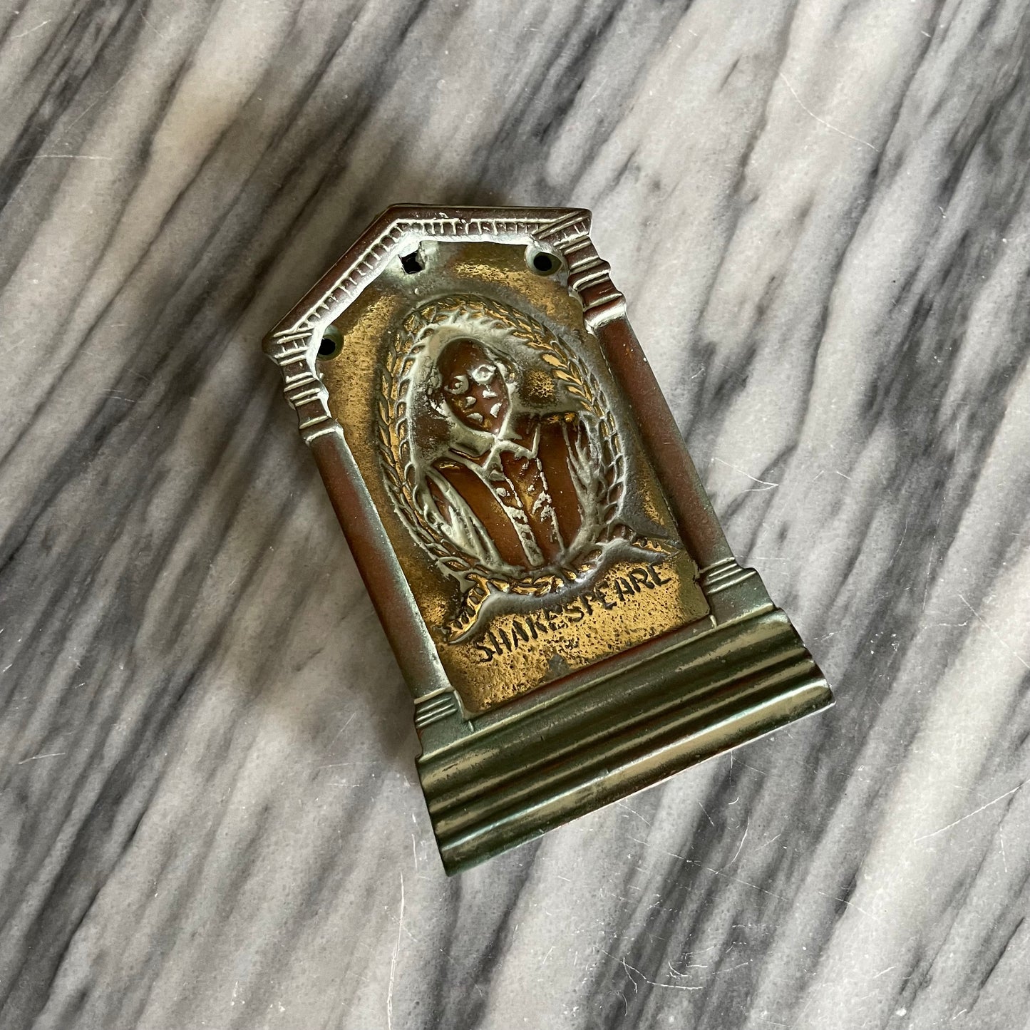 Vintage brass Shakespeare door knocker