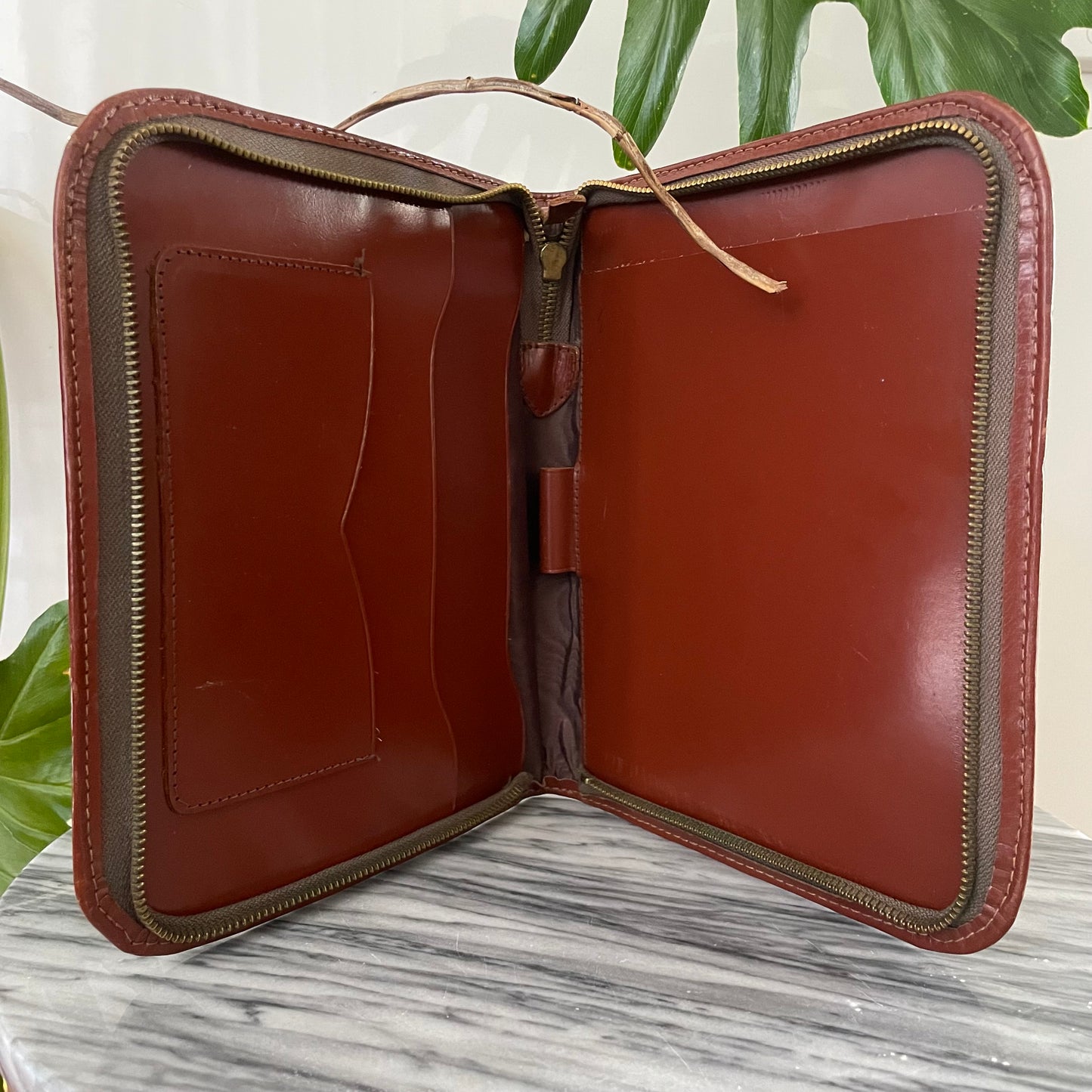 Vintage leather pocketbook embossed with a Māori chief from New Zealand / notebook cover writing case