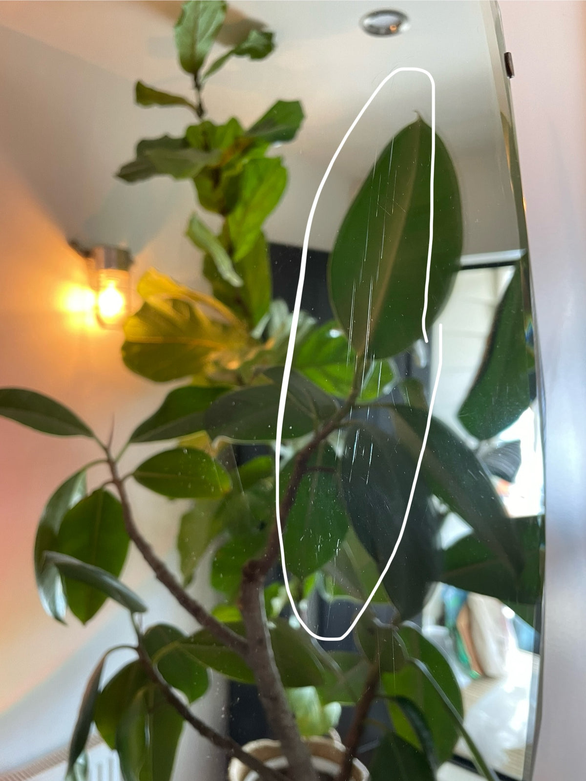 12 sided Art deco mirror with diamond faceted beveled edges