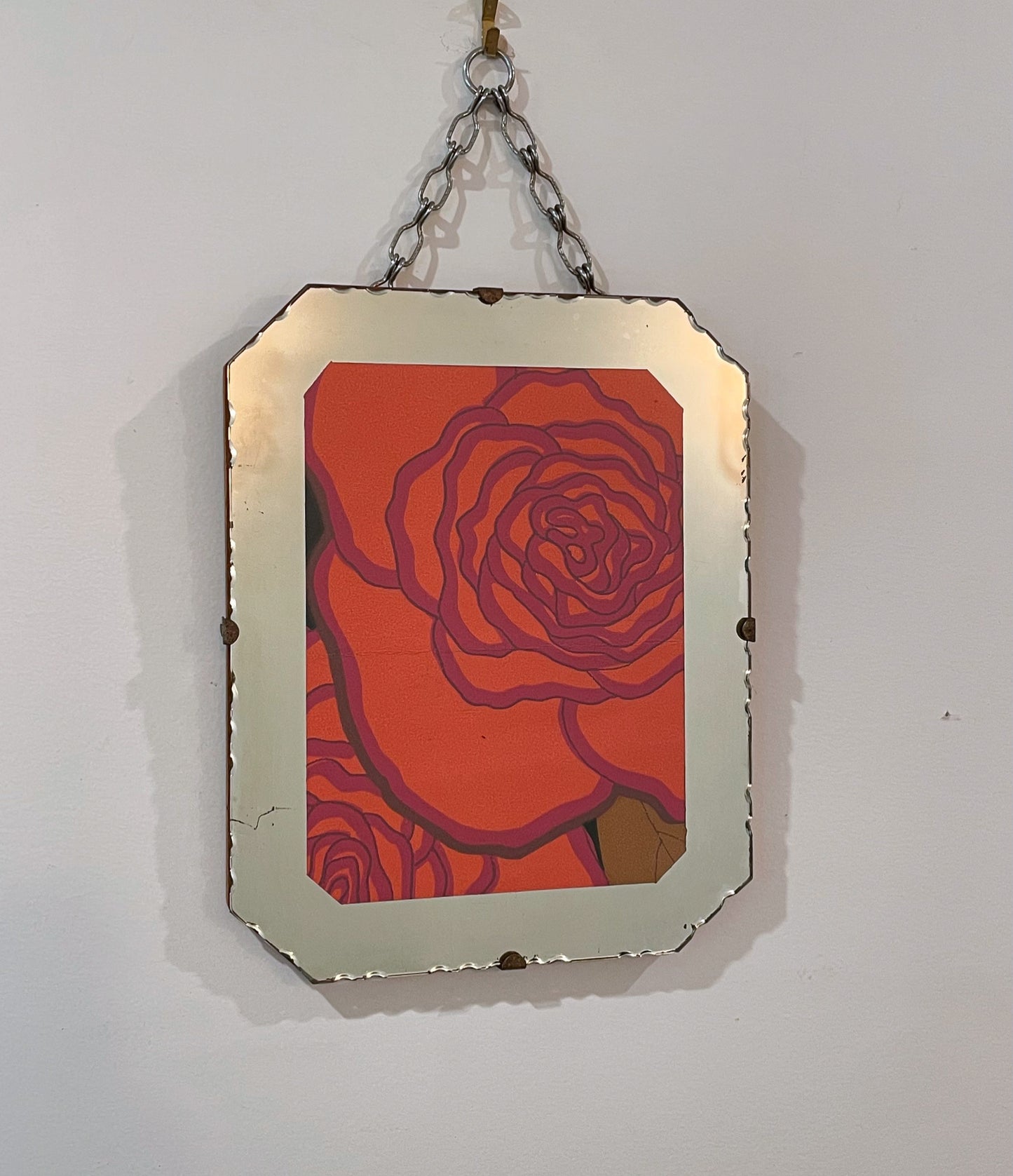 Customizable Vintage hanging picture frame with mirror surround - 1930’s Art Deco mirror frame