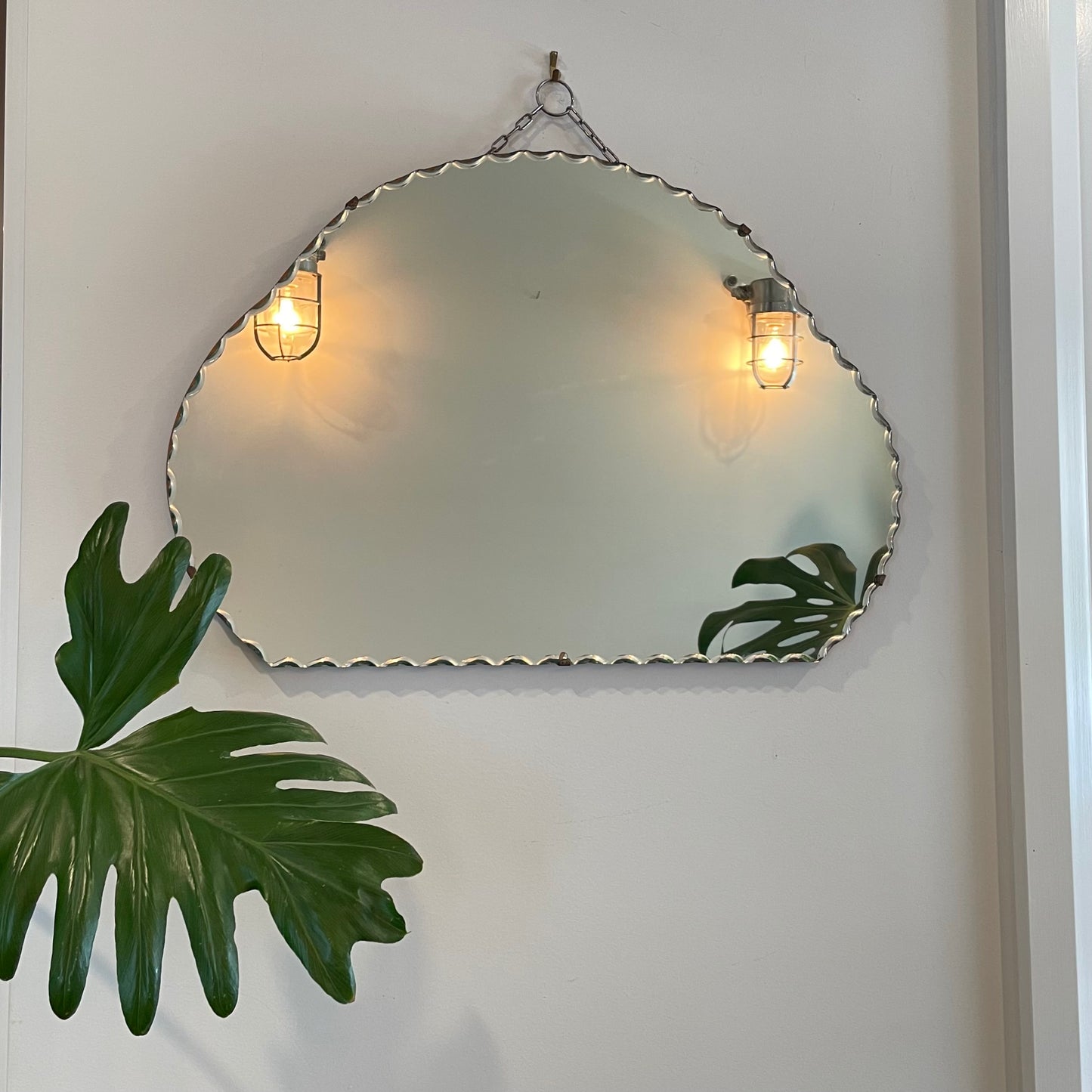 Cloud 9 - Art Deco mirror with scalloped beveled edges cloud shape