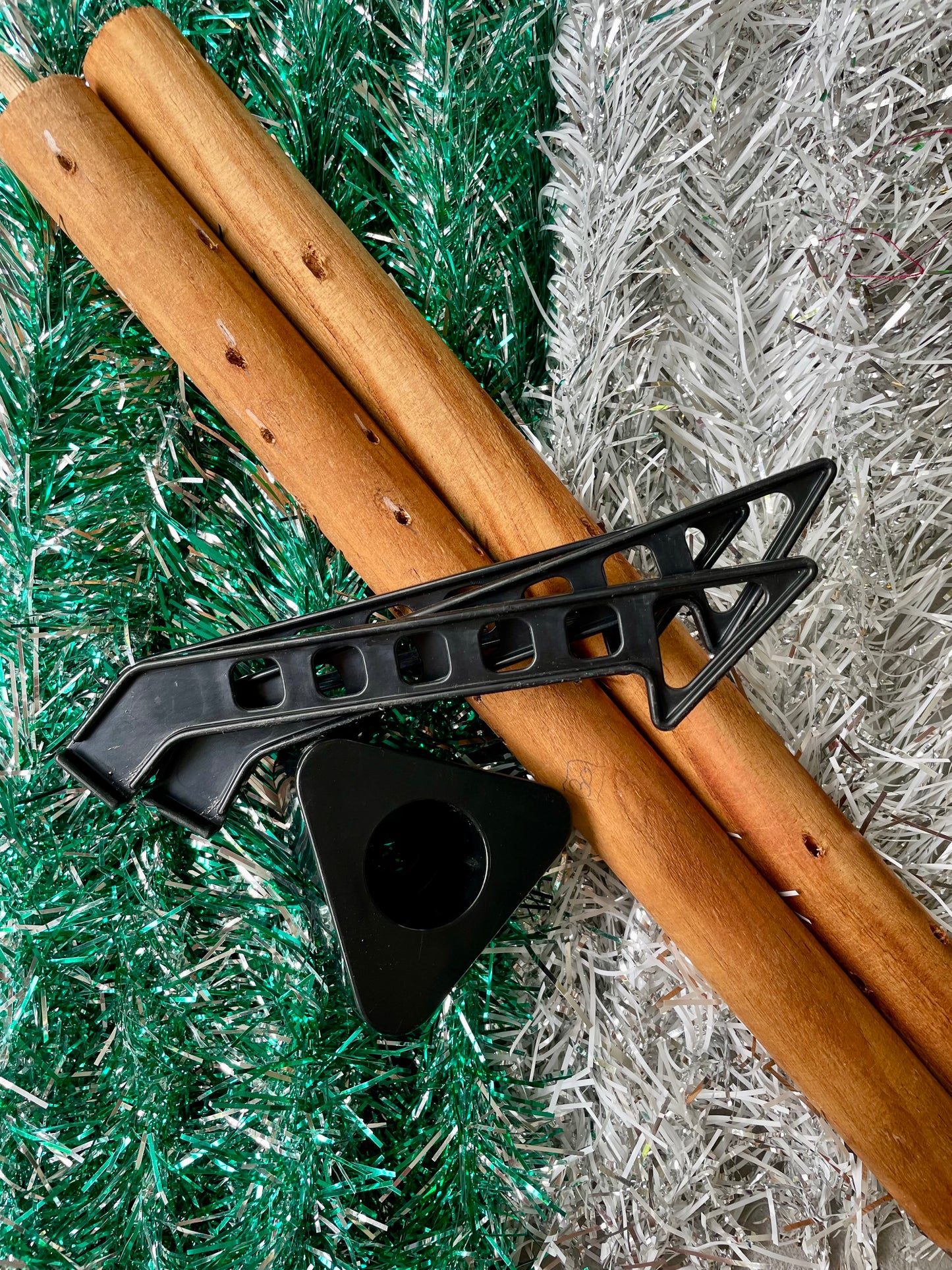 Ziegfeld Showgirl - Vintage 4 foot silver and turquoises Christmas tree - retro two toned tinsel aluminum xmas tree