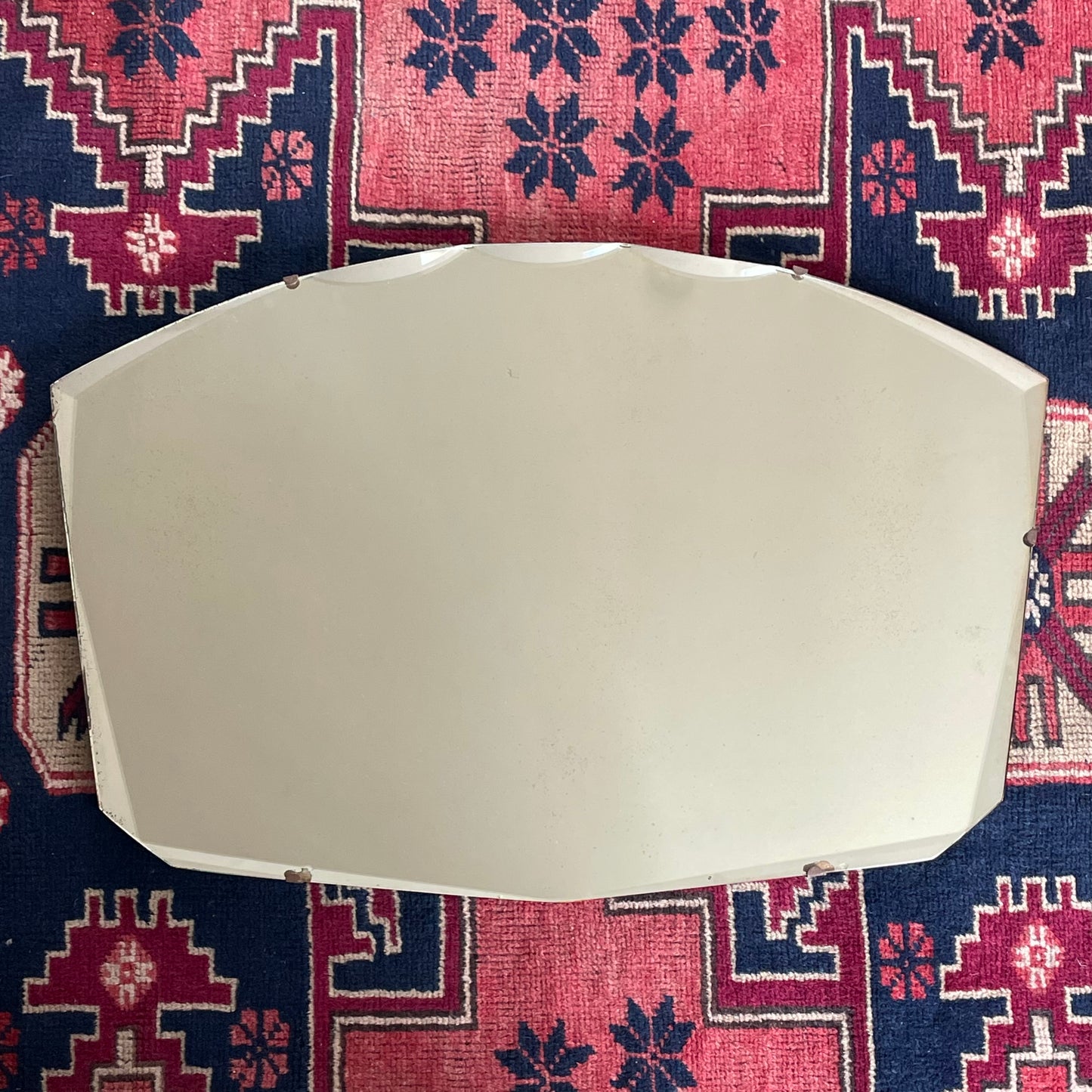 1930s antique art deco frameless mirror