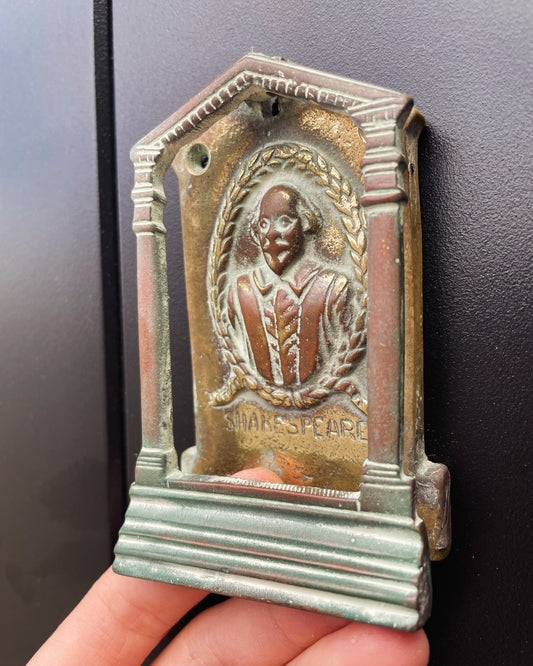 Vintage brass Shakespeare door knocker