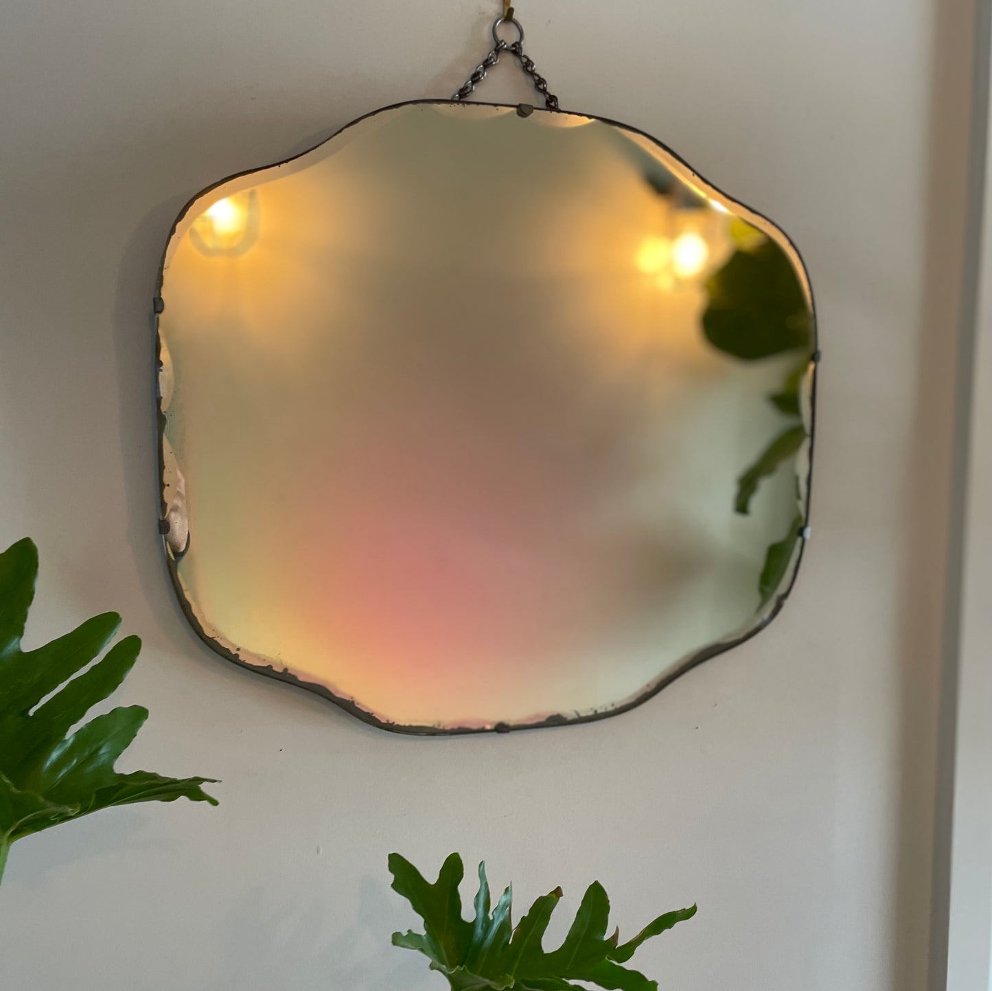 Wavy oval retro mirror - squiggle blob mirror