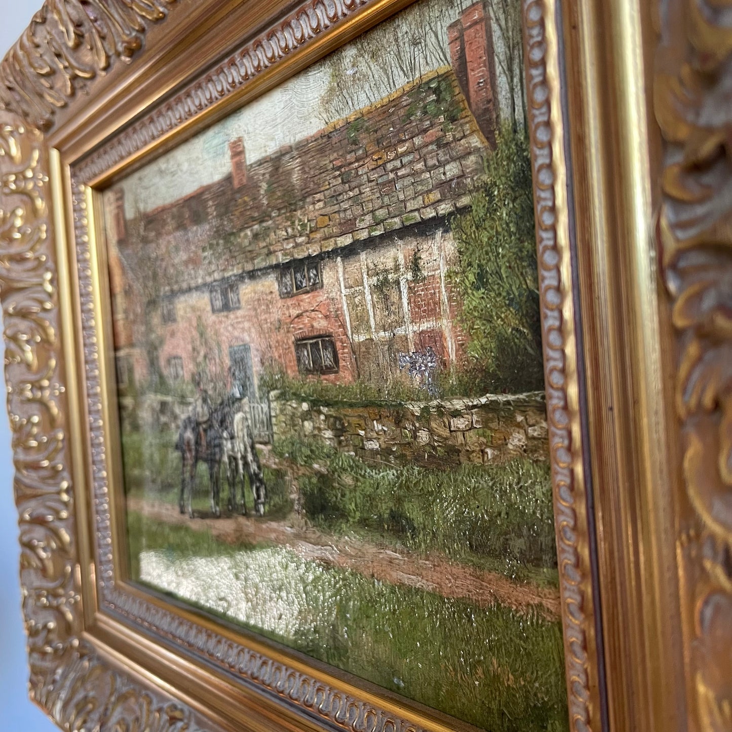 19th century oil painting of English countryside - signed Frederick William Leicester Hulk original artwork