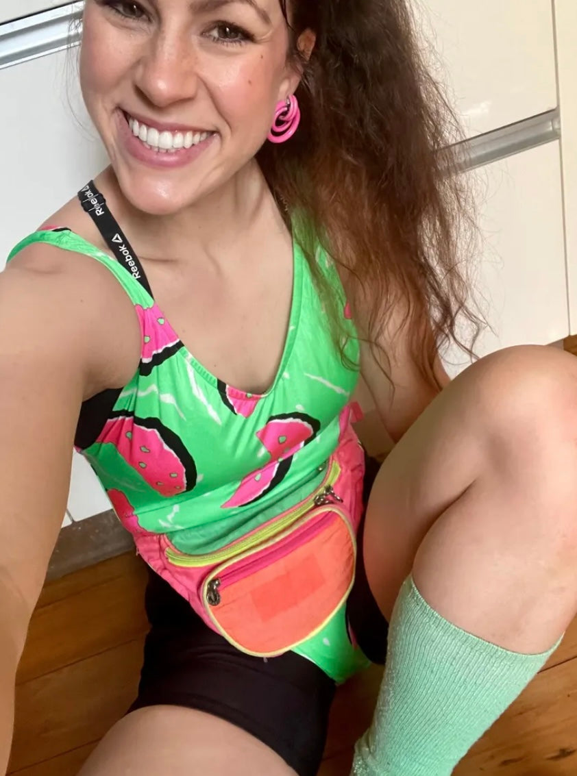 Watermelon Sugar - vintage 1980s watermelon print one piece swimsuit made in New Zealand