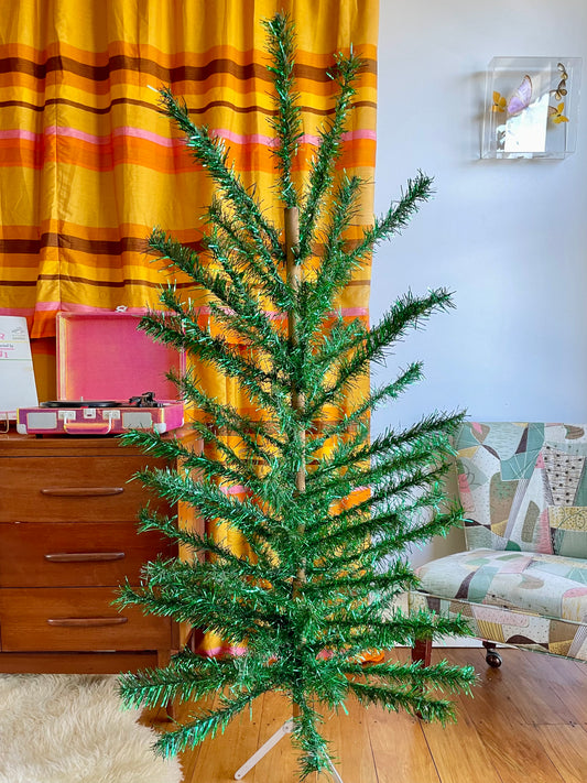 Christmas on the Bayou - retro MCM aluminum Christmas tree / tinsel xmas tree