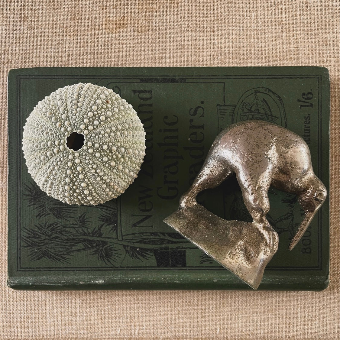 Vintage metal kiwi bird - New Zealand kiwi figurine / paperweight statue