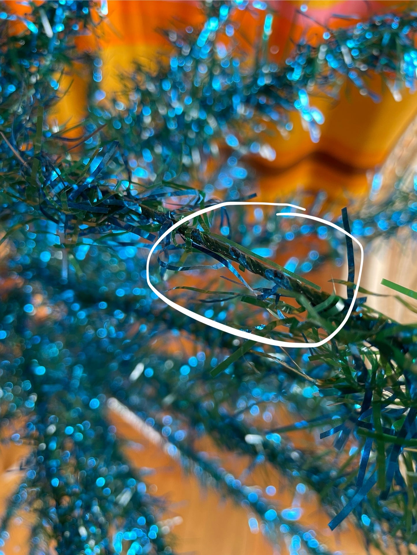 Blue Tui Tree - 7 foot Sparkly blue and green vintage Christmas tree - midcentury modern aluminum Xmas tree