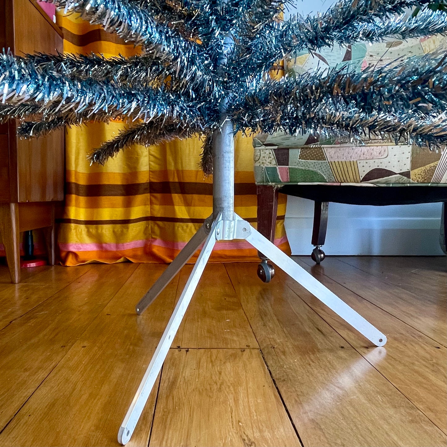 Cinderella Tree - vintage blue and silver aluminum Christmas tree / midcentury modern Xmas tree