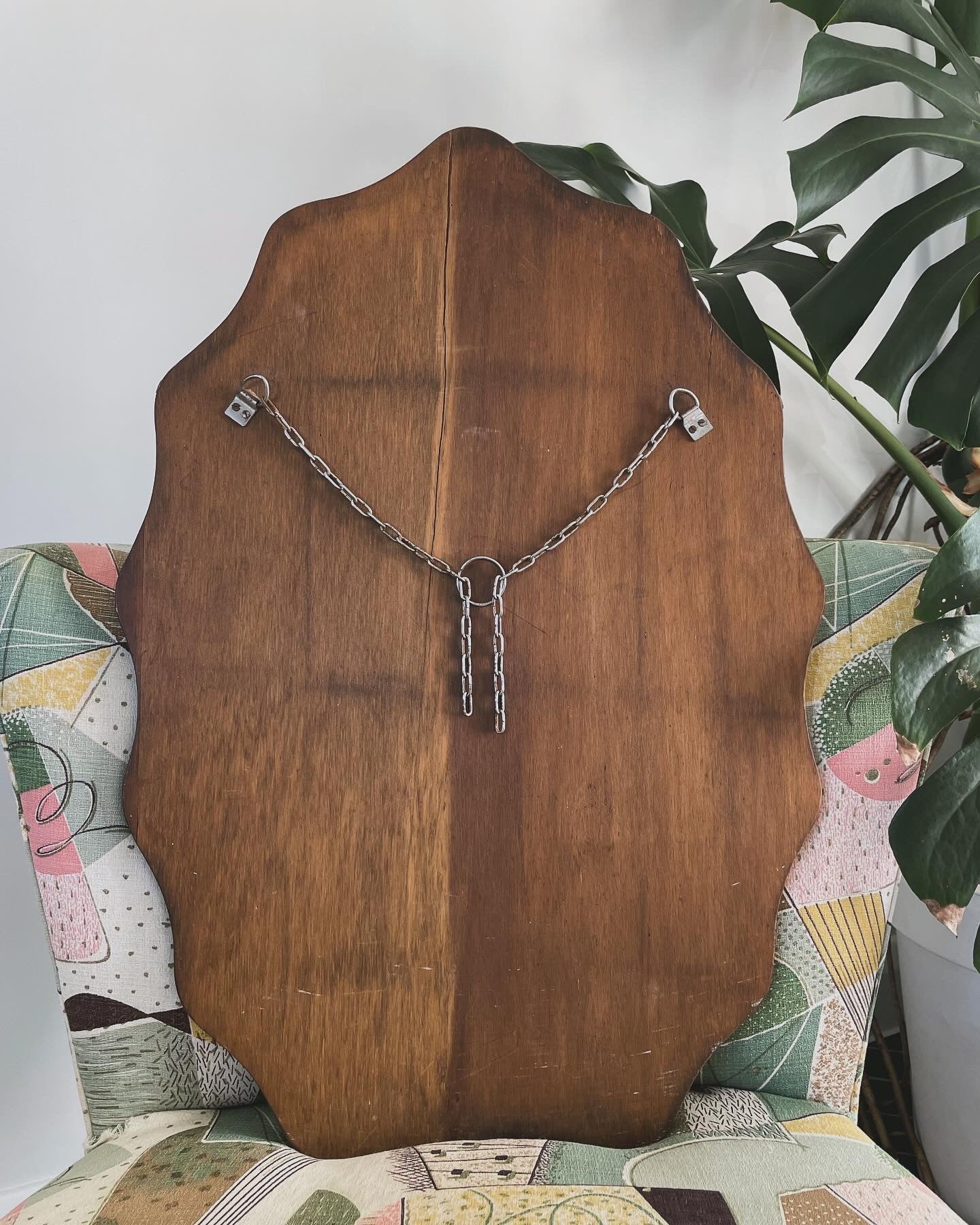 Wavy squiggle mirror - authentic art deco arched mirror