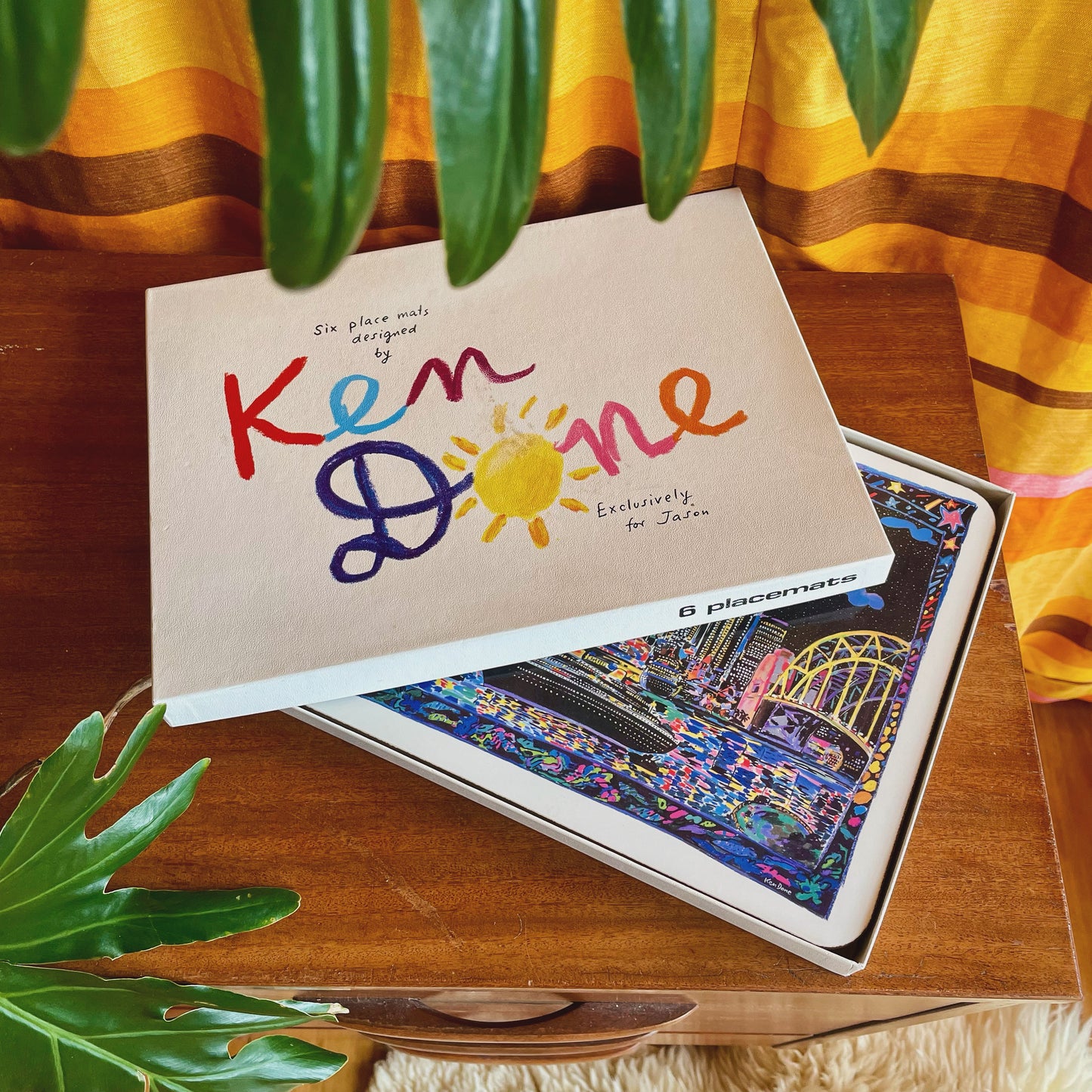 Set of 6 Ken Done Sydney Night placemats in original box