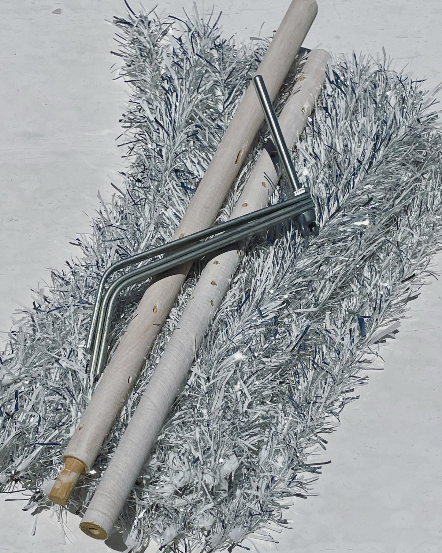 Swan Lake - feathery silver and white vintage 4 foot Christmas tree - midcentury modern tinsel xmas tree