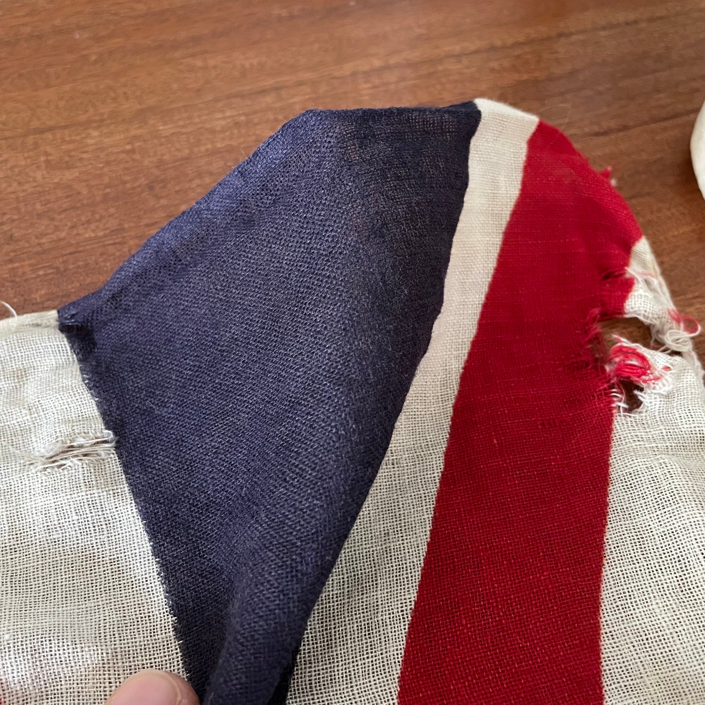 Antique Union Jack parade flag - vintage printed cotton United Kingdom flag