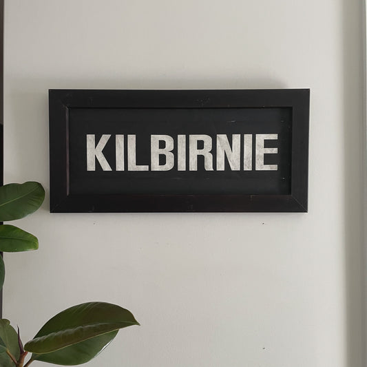 Vintage bus blind from New Zealand - vintage sign Kilbirnie Wellington NZ