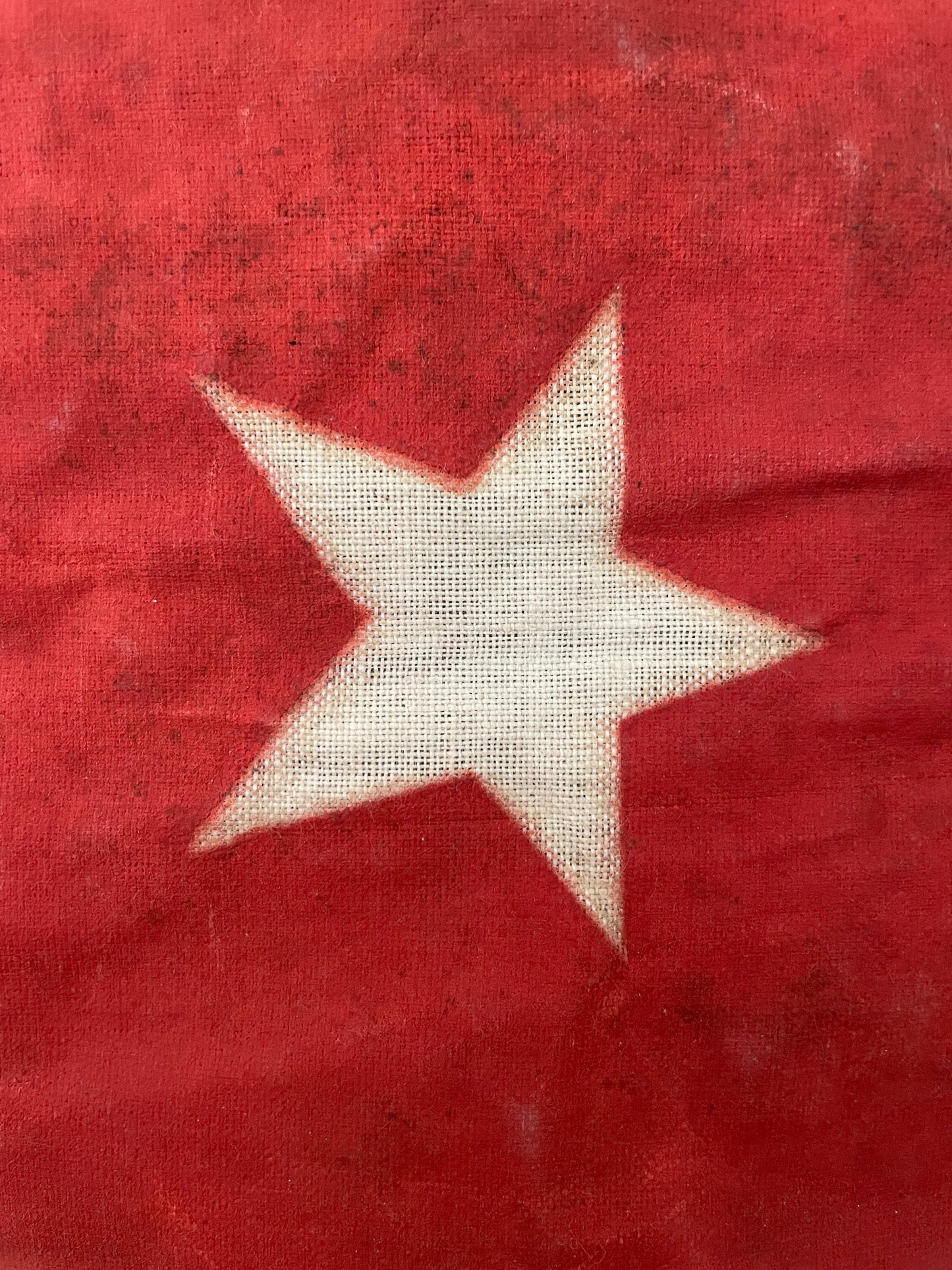 Antique painted parade flag - Australian Red Ensign Flag - vintage parade flag on pole