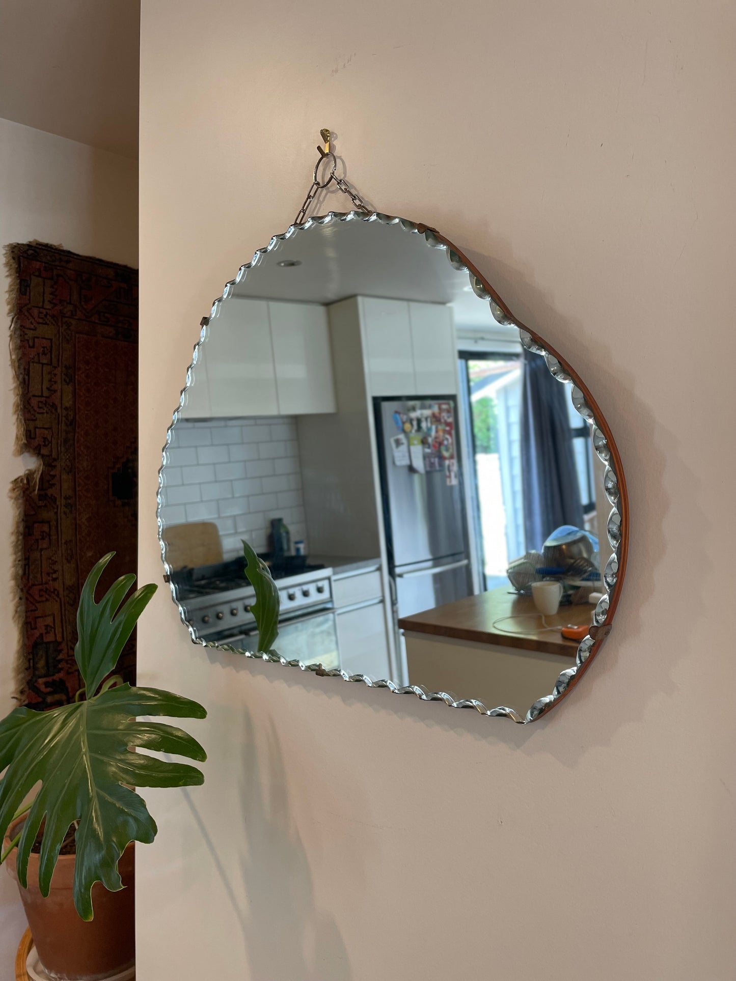 Cloud 9 - Art Deco mirror with scalloped beveled edges cloud shape