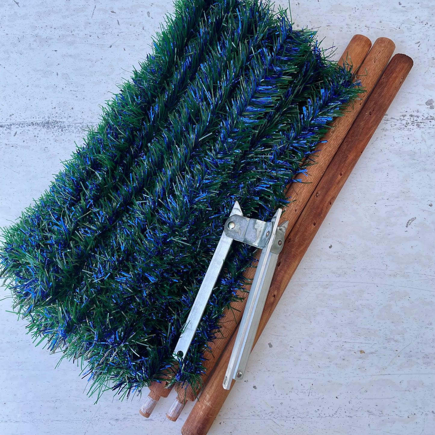 Sapphire Tree - vintage blue and green midcentury modern Christmas tree