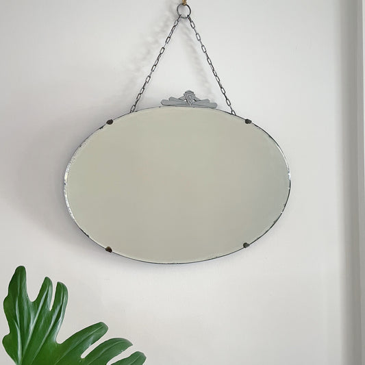 The Roaring 20’s - Art Deco mirror with decorative metal topper