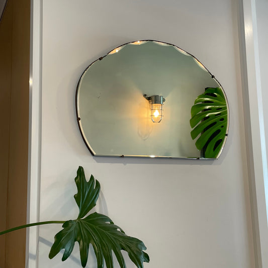 Raincloud mirror - Art Deco mirror with scalloped beveled edges and cloud shape