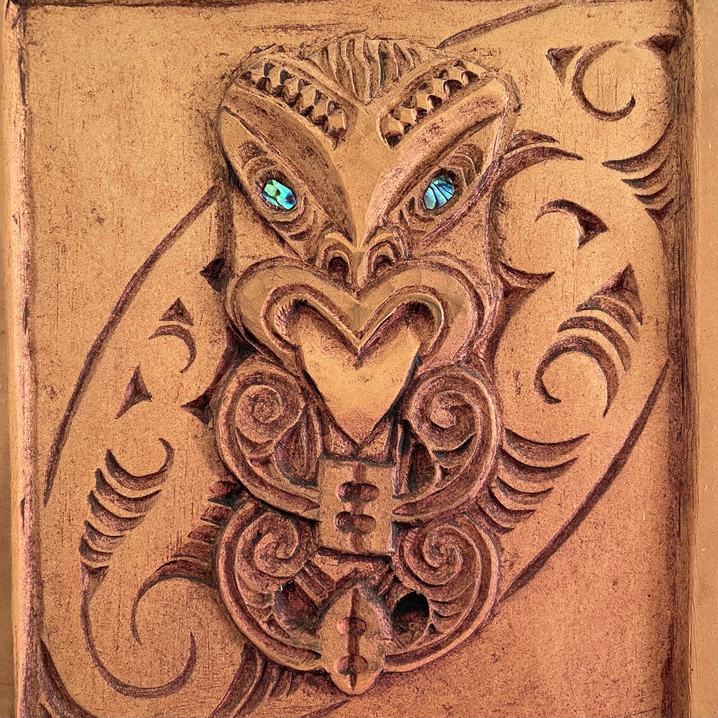 New Zealand Tiki carving relief art - Māori artwork