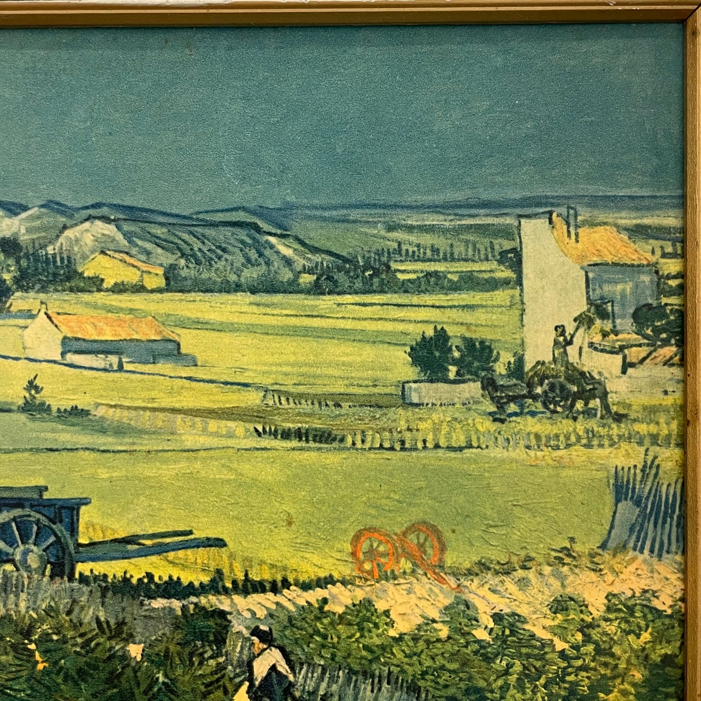 Vintage print from Arles France of The Harvest by Vincent Van Gogh