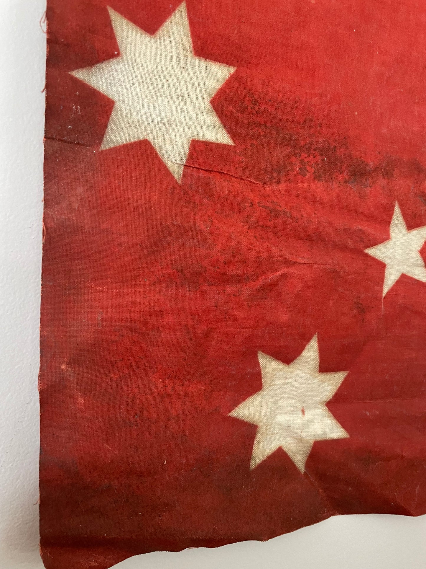 Antique painted parade flag - Australian Red Ensign Flag - vintage parade flag on pole