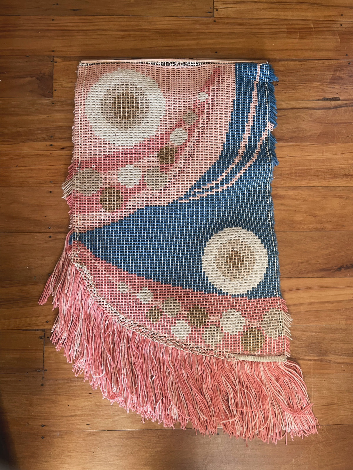 The Great Barrier Reef tapestry - vintage latch hook 3D macrame wall hanging